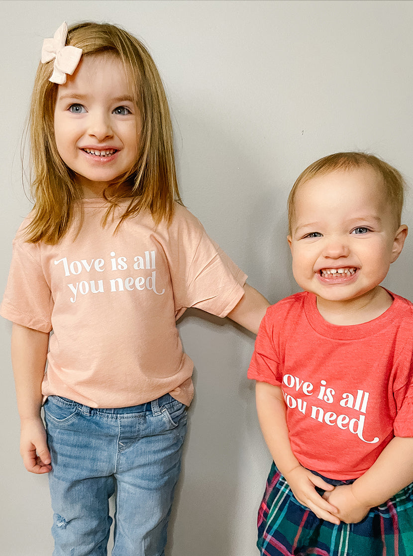 Love Is All You Need Red Kid's Graphic T-Shirt