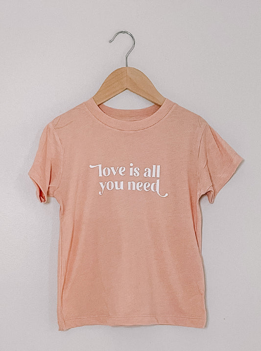 Love Is All You Need Peach Kid's Graphic T-Shirt