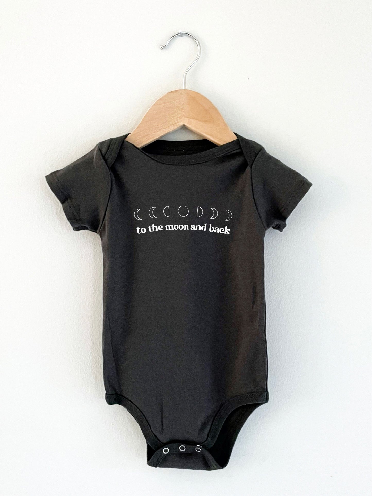To The Moon and Back Slate Baby Onesie