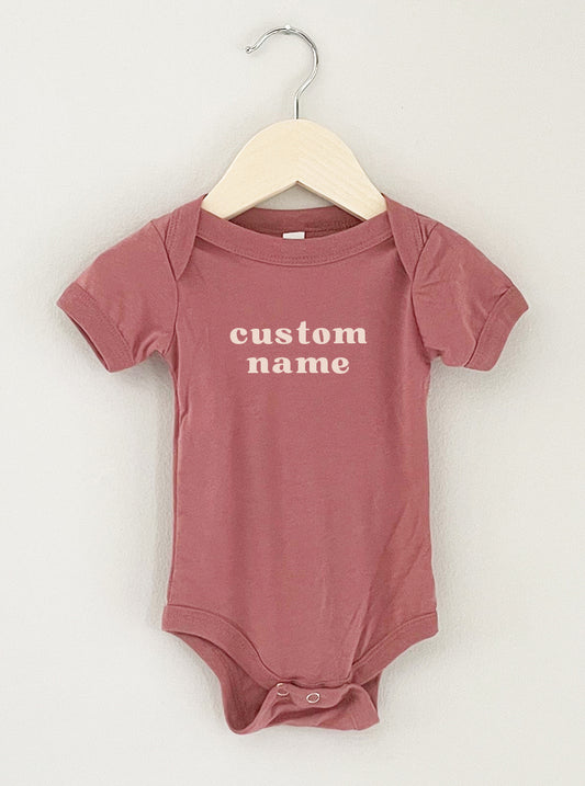 Custom Name Baby Onesie | Mauve