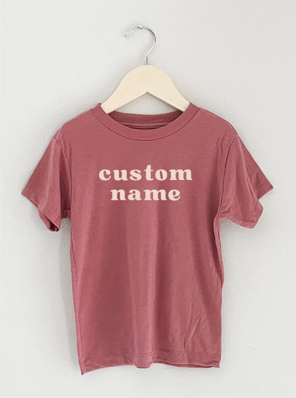 Custom Name Kid's Graphic T-Shirt | Mauve