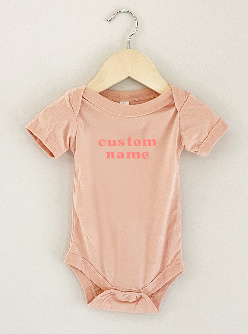 Custom Name Baby Onesie | Peach