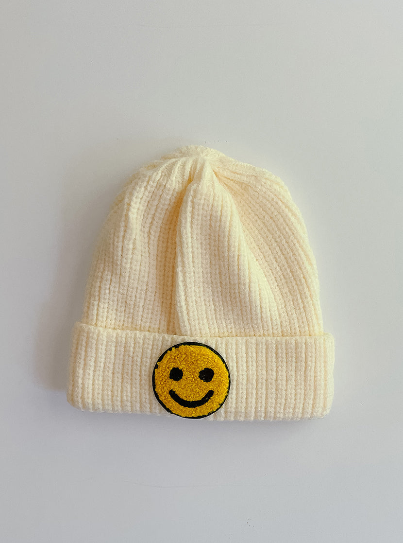 Smiley Face Beanie Hats for Toddler + Baby