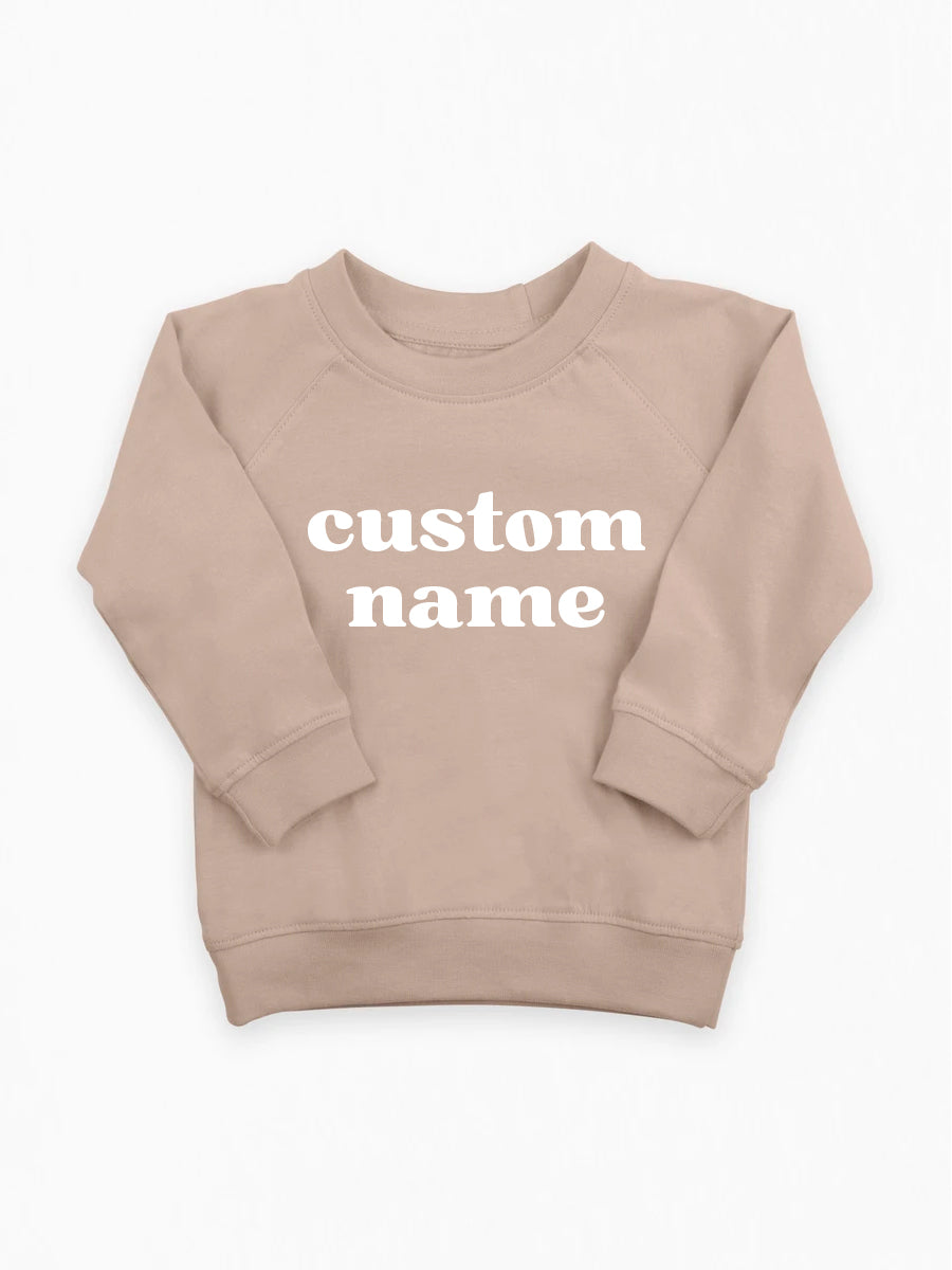 Truffle Custom Name Organic Cotton Pullover